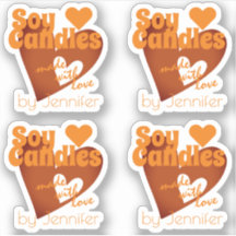 愛する大豆キャンドルで作られたシックなオレンジ色のブラウンハート