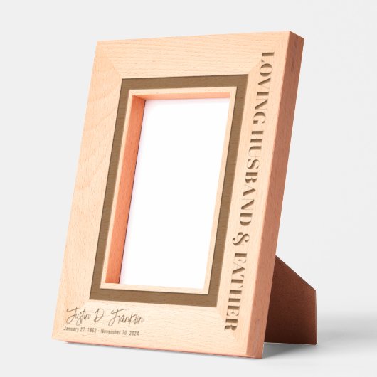 愛する夫と父の記念記念の記念6x4P レーザー彫刻フレーム (左)