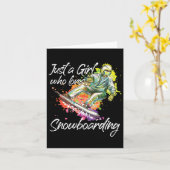 愛する女の子だけのスノーボードガール カード (黄色い花)