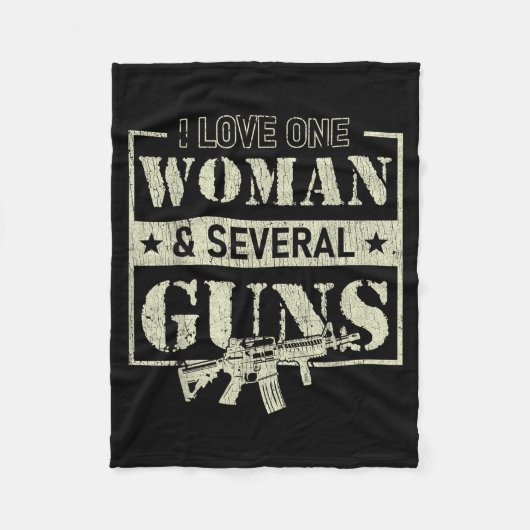 愛する女性と数丁の銃 フリースブランケット (正面)
