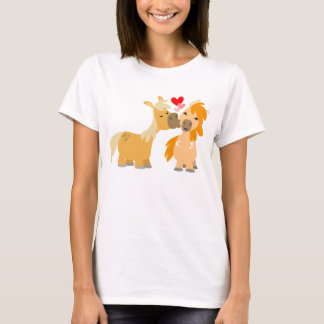 愛する女性の可愛い漫画のポニーTシャツ Tシャツ