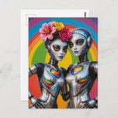 愛する女性ロボット ポストカード (正面/裏面)