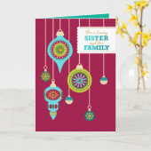 愛する妹とその家族のために |クリスマスカード カード (黄色い花)