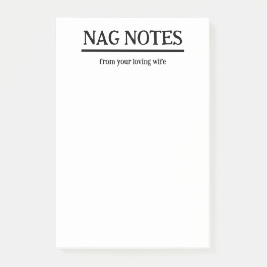 愛する妻からのNagノートおもしろいNotes ポストイット (正面)