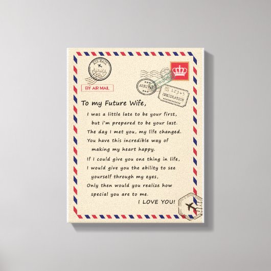 愛する妻へ | 未来の妻へ、愛してる キャンバスプリント (正面)