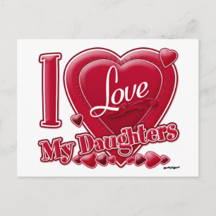 愛する娘の赤いハート ポストカード