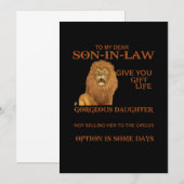 愛する娘婿へ、美しい娘を授かったあなたに 招待状 (正面/裏面)