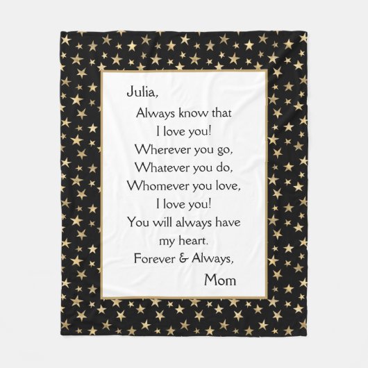 愛する娘 フリースブランケット (正面)