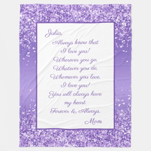 愛する娘 フリースブランケット (正面)