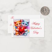 愛する子どもバレンタインのかわいい猫 ノートカード (正面/裏面インサイチュ)