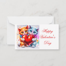 愛する子どもバレンタインのかわいい猫 ノートカード