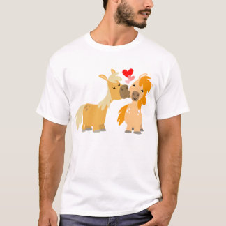 愛する子ども達のかわいい漫画のポニーTシャツ Tシャツ