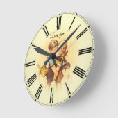 愛する子供たちヴィンテージ ラウンド壁時計 (傾斜)