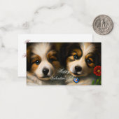 愛する子犬の子供のバレンタイン ノートカード (正面/裏面インサイチュ)