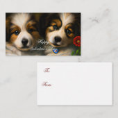 愛する子犬の子供のバレンタイン ノートカード (正面/裏面)