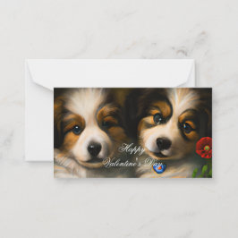 愛する子犬の子供のバレンタイン ノートカード