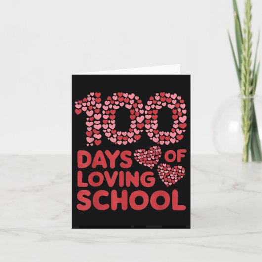 愛する学校の100日の先生女性100日 カード (正面)