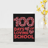 愛する学校の100日の先生女性100日 カード (黄色い花)