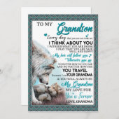 愛する孫 | 孫への手紙 おばあちゃんから 招待状 (正面/裏面)