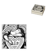 愛する守護天使の墓地、墓のゴム印 ラバースタンプ (押印)