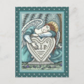 愛する守護天使よ、墓地で哀悼の芸術を惜しむ RIP ポストカード (正面)