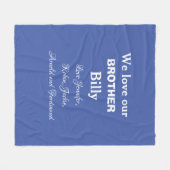 愛する家族からの兄弟への贈り物。カスタマイズ フリースブランケット (正面(横))