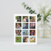 愛する家族のコラージュ12イメージ信じられないほどの ポストカード (スタンド正面)