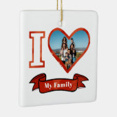 愛する家族の写真でカスタマイズできるクリスマスデザイン セラミックオーナメント (右)