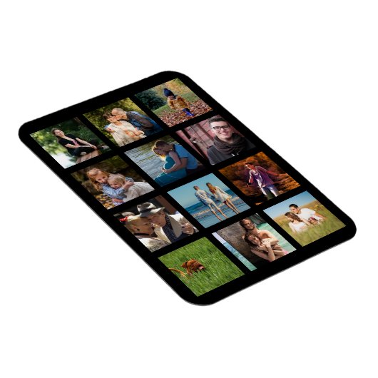 愛する家族の写真コラージュ予算モノグラムマグネット マグネット (右側)