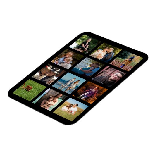 愛する家族の写真コラージュ予算モノグラムマグネット マグネット (左側)