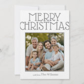 愛する家族の名前とメリークリスマスパーソナライズされた シーズンカード (正面)