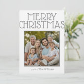愛する家族の名前とメリークリスマスパーソナライズされた シーズンカード (スタンド正面)