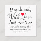 . .愛する小型手芸用品で手作り スクエア名刺 (正面)