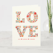 "愛する常に、永遠"レトロフローラ愛 カード (正面)