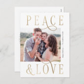 愛する平和の編集可能なカラーフォトホリデーポストカード シーズンポストカード (正面/裏面)