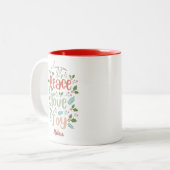 愛する平和を祈るクリスマス ツートーンマグカップ (正面左)