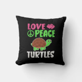 愛する平和ウミガメかわいい動物動物ウミガメ恋人 クッション (正面)