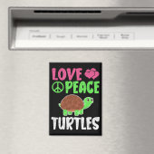 愛する平和ウミガメかわいい動物動物ウミガメ恋人 マグネット (インサイチュ (食洗機))