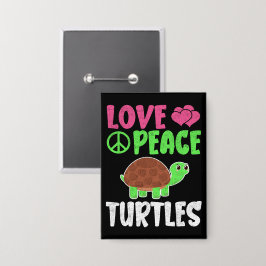 愛する平和ウミガメかわいい動物動物ウミガメ恋人 缶バッジ