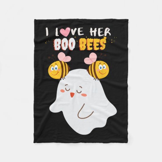 愛する彼女のブビーチ面白いハロウィンカップル夫B フリースブランケット (正面)