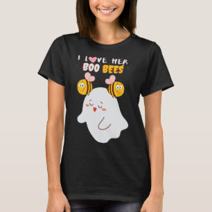 愛する彼女のブビーチ面白いハロウィンカップル夫B Tシャツ