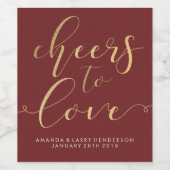 愛する応援のワファンシーイ結婚ンボトルラベル ワインラベル (シングルラベル)