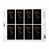 愛する応援 |フェイクバラ金ゴールド結婚のワイン ラベル (フルシート)