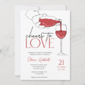 愛する応援 |ワイン試飲ブライダルシャワー 招待状 (正面)
