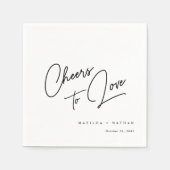 愛する応援：手レタリング結婚のカクテル スタンダードカクテルナプキン (正面)