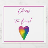 "愛する応援"水色ハート スパークリングワインラベル (シングルラベル)