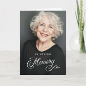 愛する思い出に書の葬儀の写真 サンキューカード (正面)