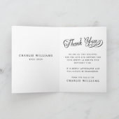 愛する思い出に書の葬儀の写真 サンキューカード (内部)