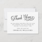 愛する思い出に書の葬儀の白い写真 サンキューカード (裏面)