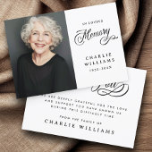 愛する思い出に書の葬儀の白い写真 サンキューカード